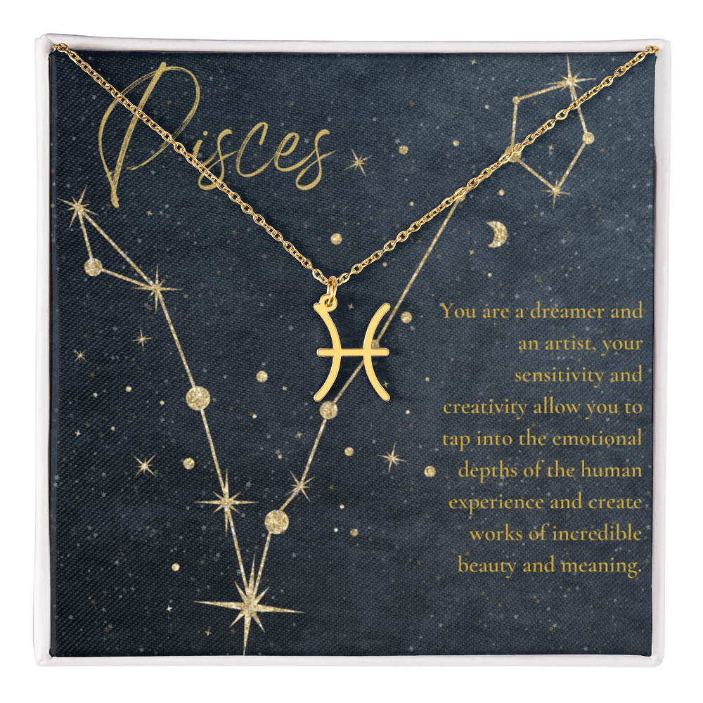 Pisces Astrologic Sign  Birthday Necklace