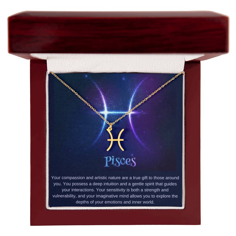 Pisces Astrological Sign Birthday Necklace