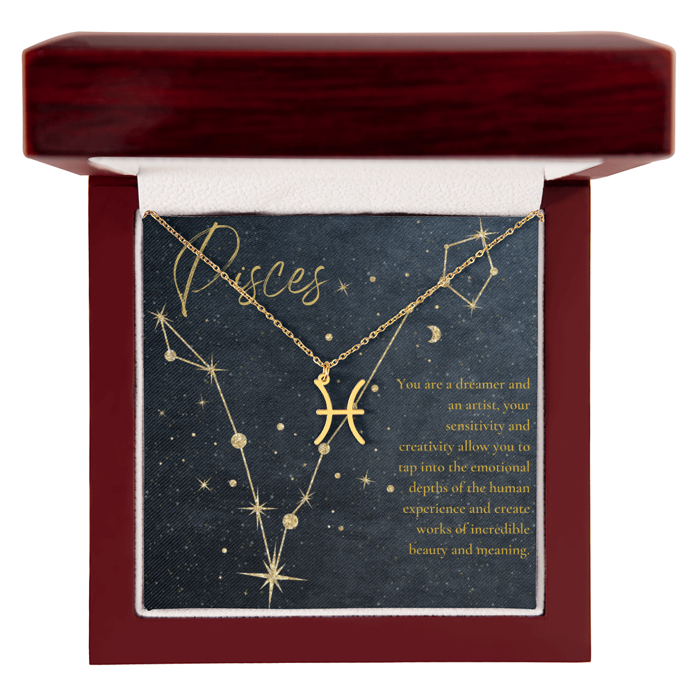 Pisces Astrologic Sign  Birthday Necklace