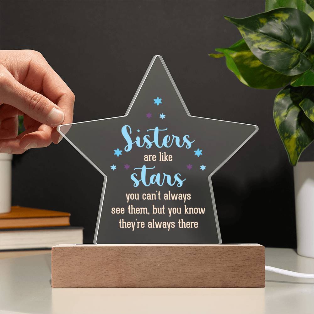 Sisters Star Acrylic Plaque-[Heartfelt Family Gift]