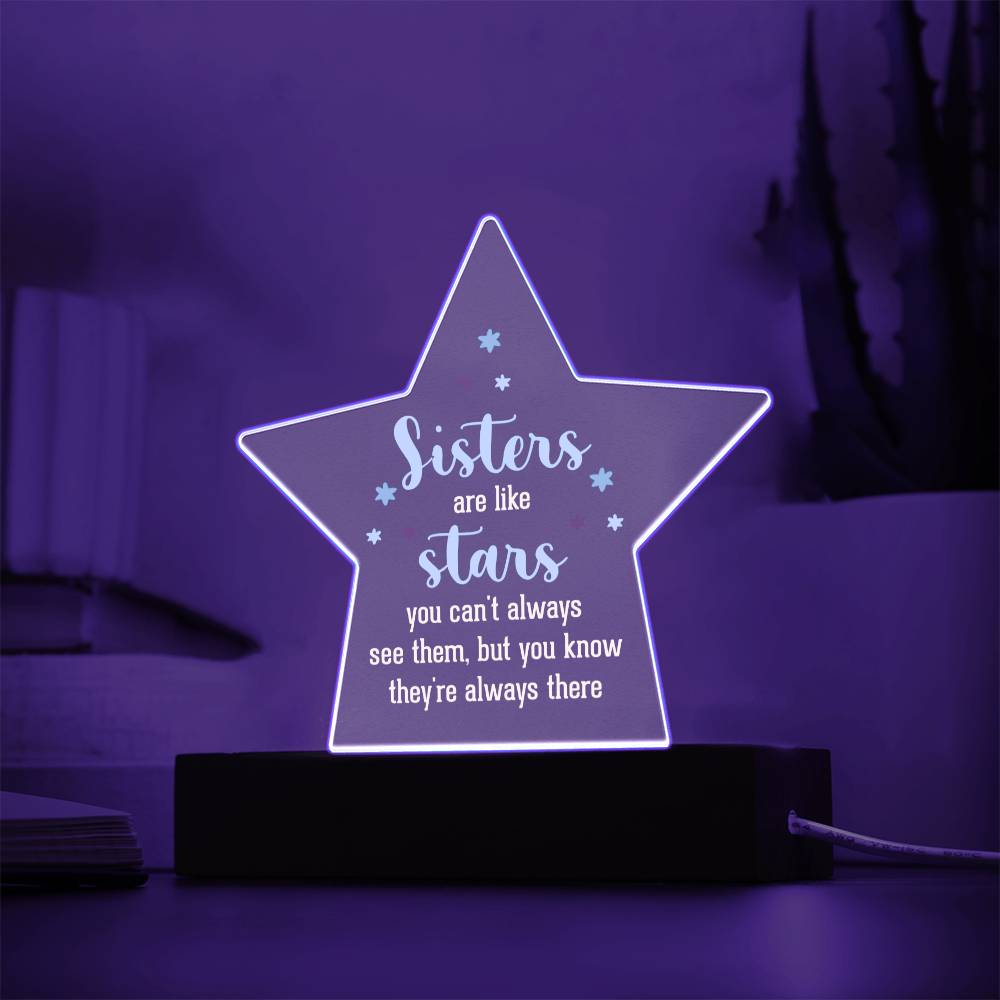 Sisters Star Acrylic Plaque-[Heartfelt Family Gift]
