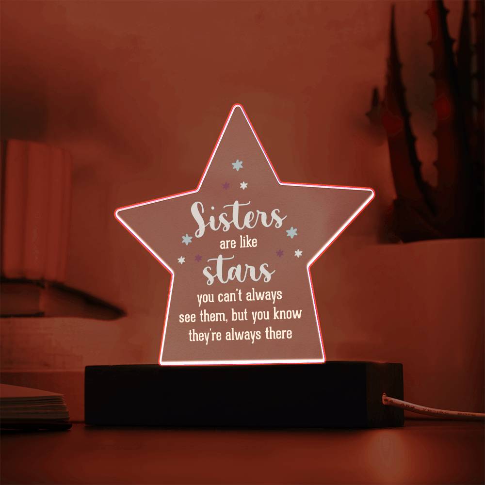 Sisters Star Acrylic Plaque-[Heartfelt Family Gift]