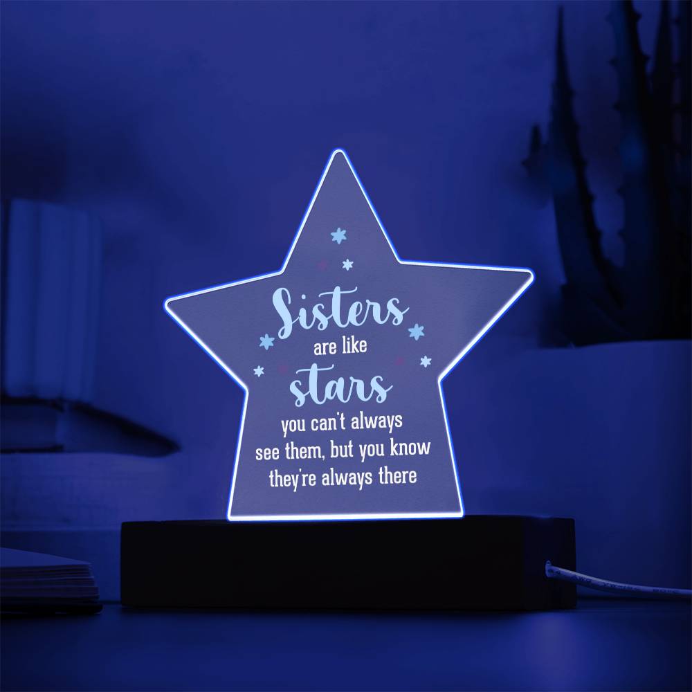 Sisters Star Acrylic Plaque-[Heartfelt Family Gift]