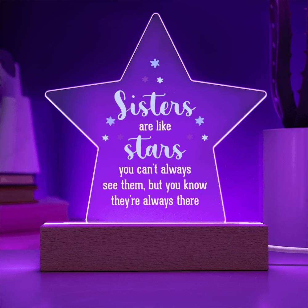 Sisters Star Acrylic Plaque-[Heartfelt Family Gift]