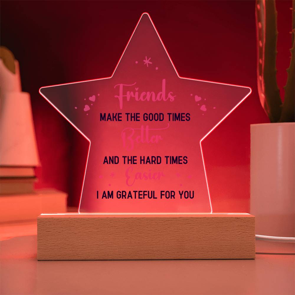 Best Friend Star Acrylic Plaque-[Heartfelt Family Gift]