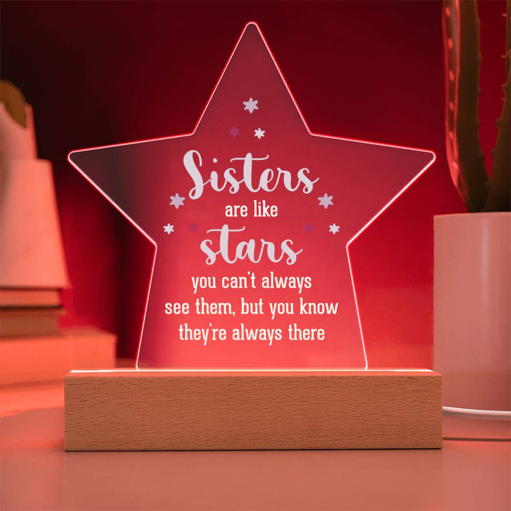 Sisters Star Acrylic Plaque-[Heartfelt Family Gift]