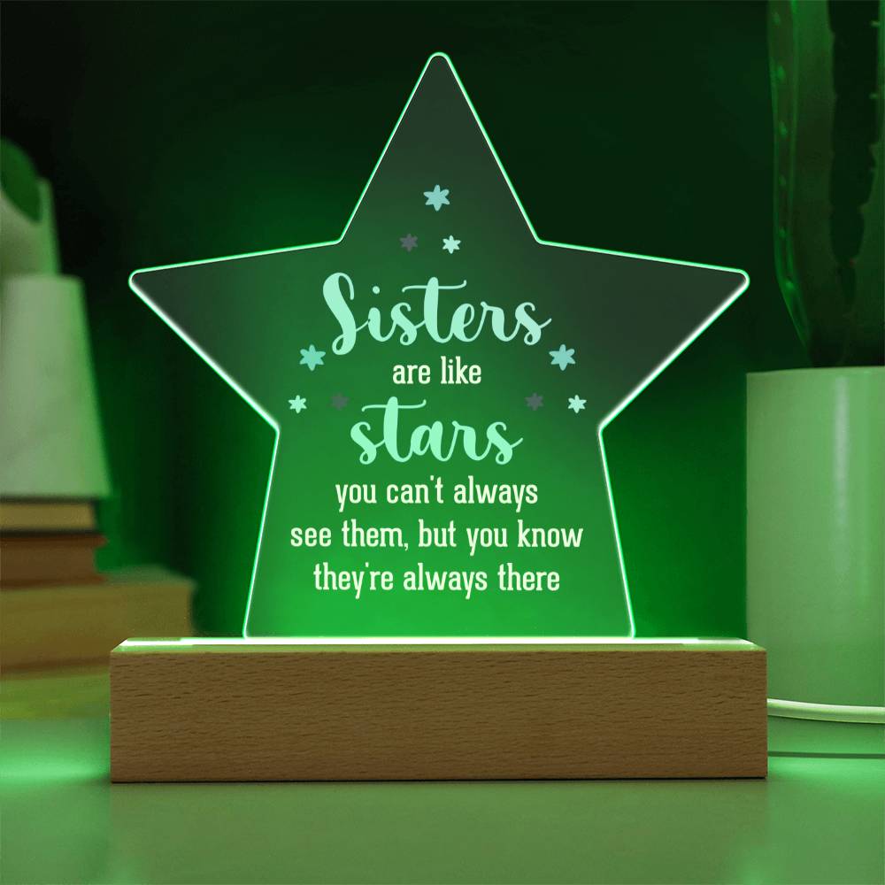 Sisters Star Acrylic Plaque-[Heartfelt Family Gift]