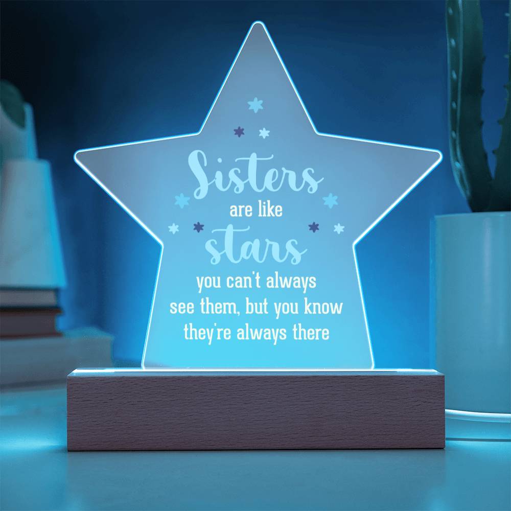 Sisters Star Acrylic Plaque-[Heartfelt Family Gift]