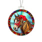 Stunning Stained Glass Horse Christmas Ornament - Handcrafted Holiday Decoration-[Heartfelt Family Gift]
