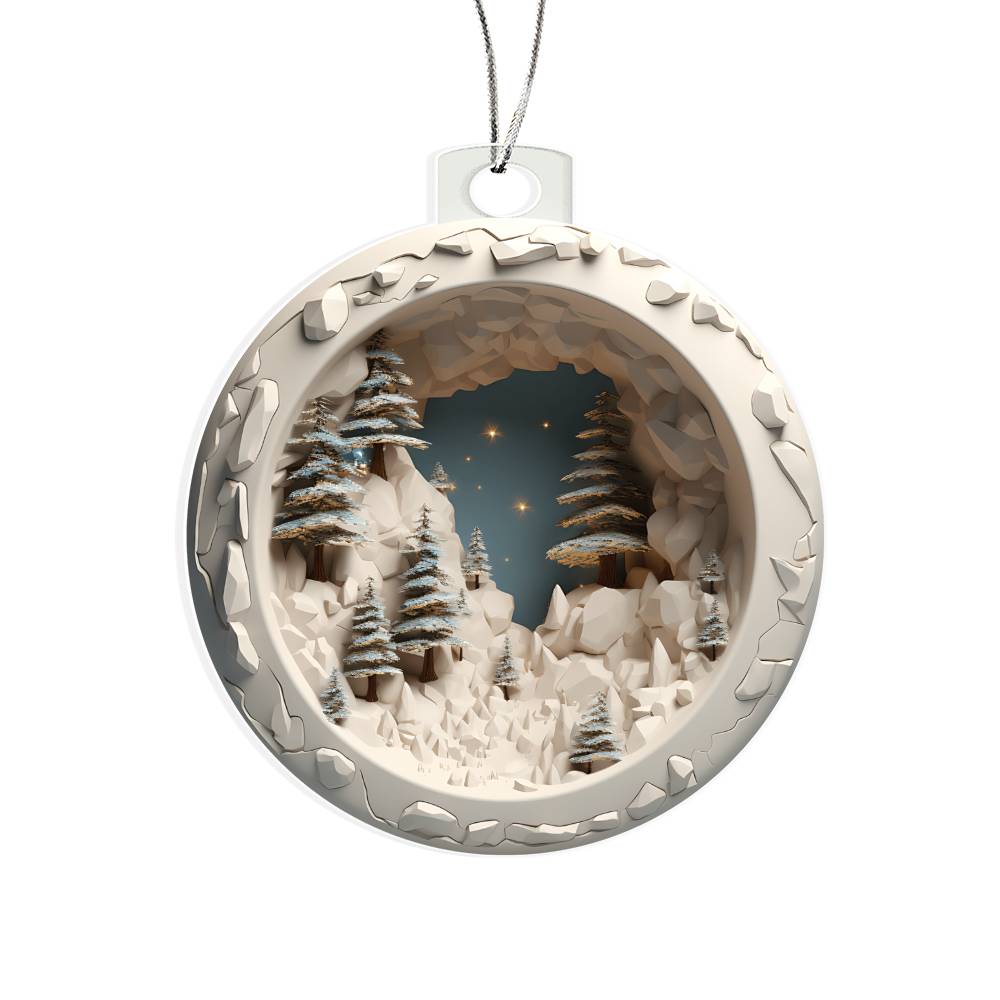 3D Winter Scene Acrylic Ornament - Add a Festive Touch to Your Holiday Decor-[Heartfelt Family Gift]
