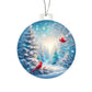 Cardinals Winter Scene Christmas Ornament - Hand-Painted Ceramic Keepsake Decoration-[Heartfelt Family Gift]