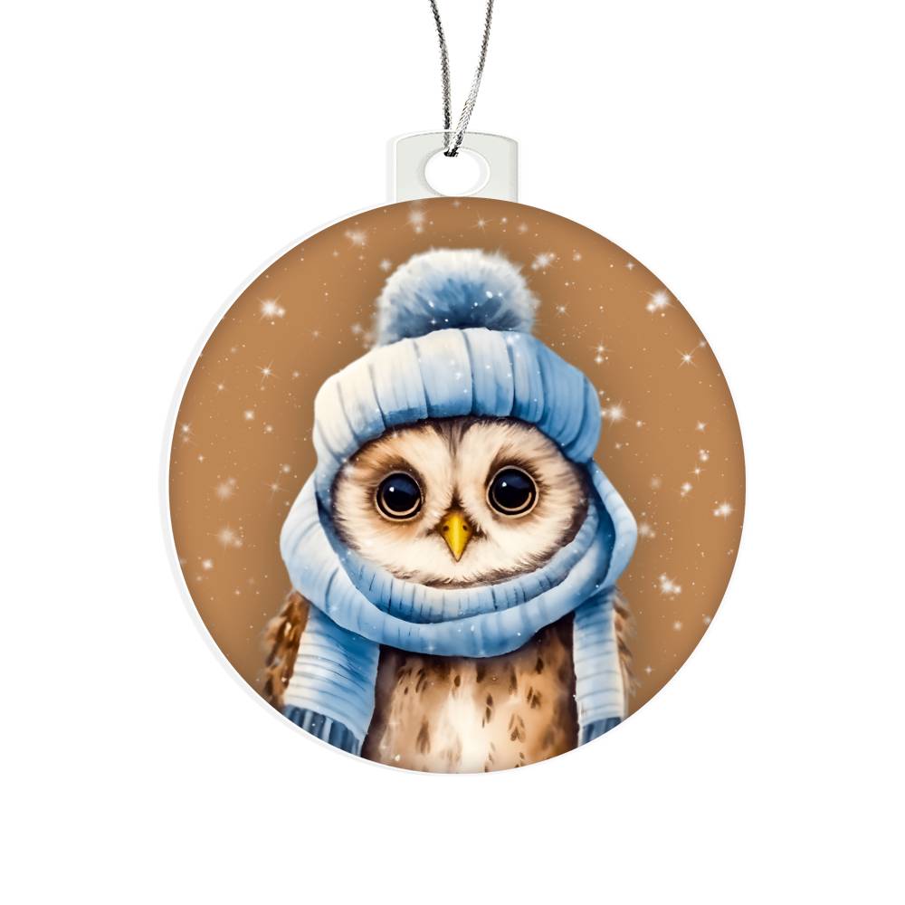 Winter Owl Christmas Ornament - Festive Holiday Decoration for Tree - Handcrafted Winter Bird Decor-[Heartfelt Family Gift]