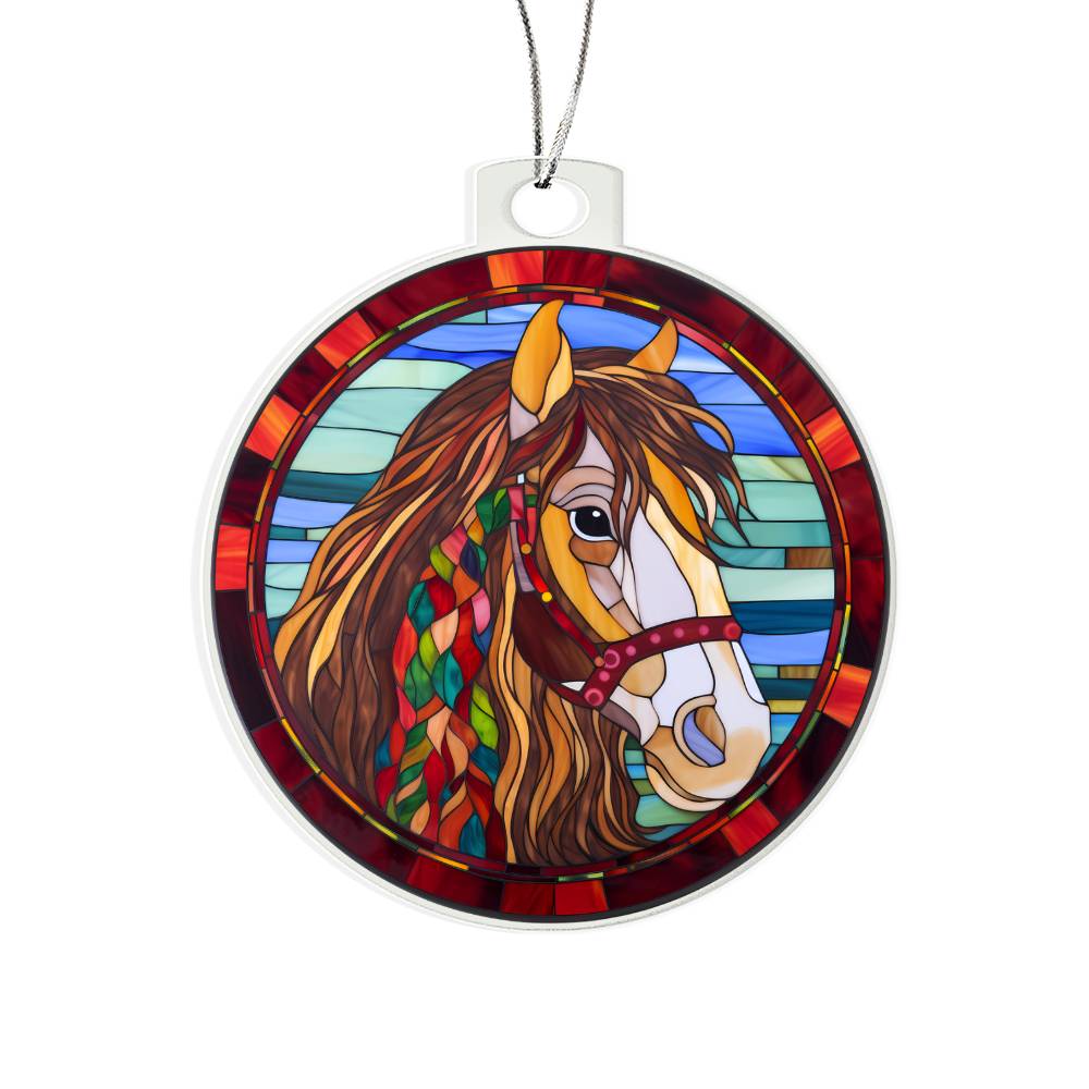 Stunning Stained Glass Horse Christmas Ornament - Handmade Holiday Decor-[Heartfelt Family Gift]