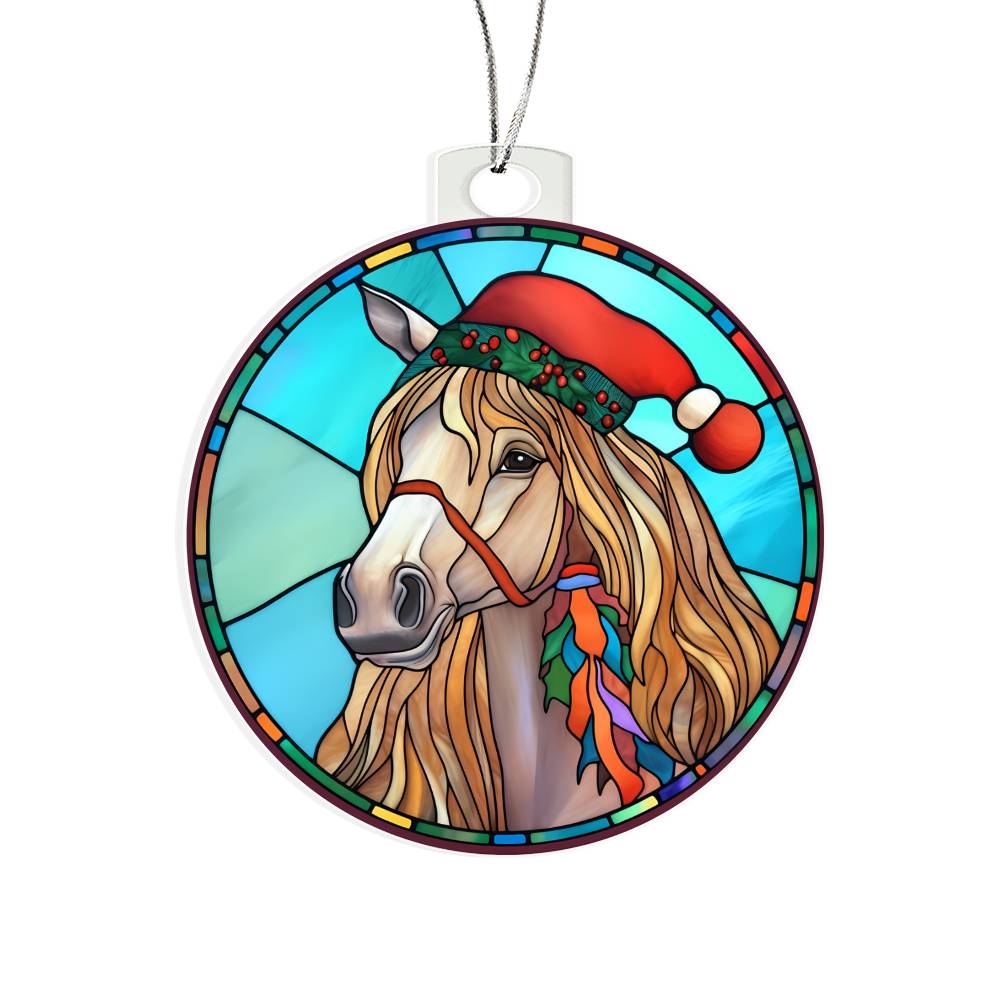Handcrafted Stained Glass Horse Christmas Ornament - Unique Holiday Decor-[Heartfelt Family Gift]