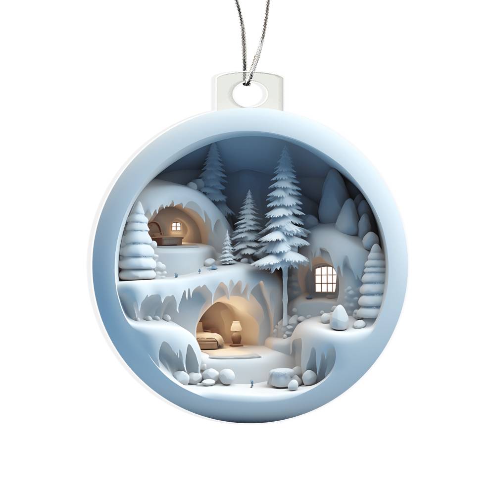 Winter Scene 3D Acrylic Ornament - Adds a Festive Touch to Your Holiday Decor-[Heartfelt Family Gift]