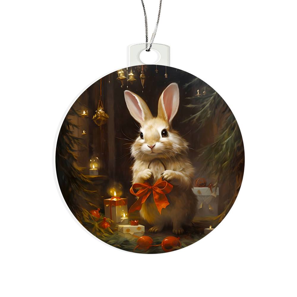 Bunny Christmas Tree Ornament Acrylic Ornament-[Heartfelt Family Gift]