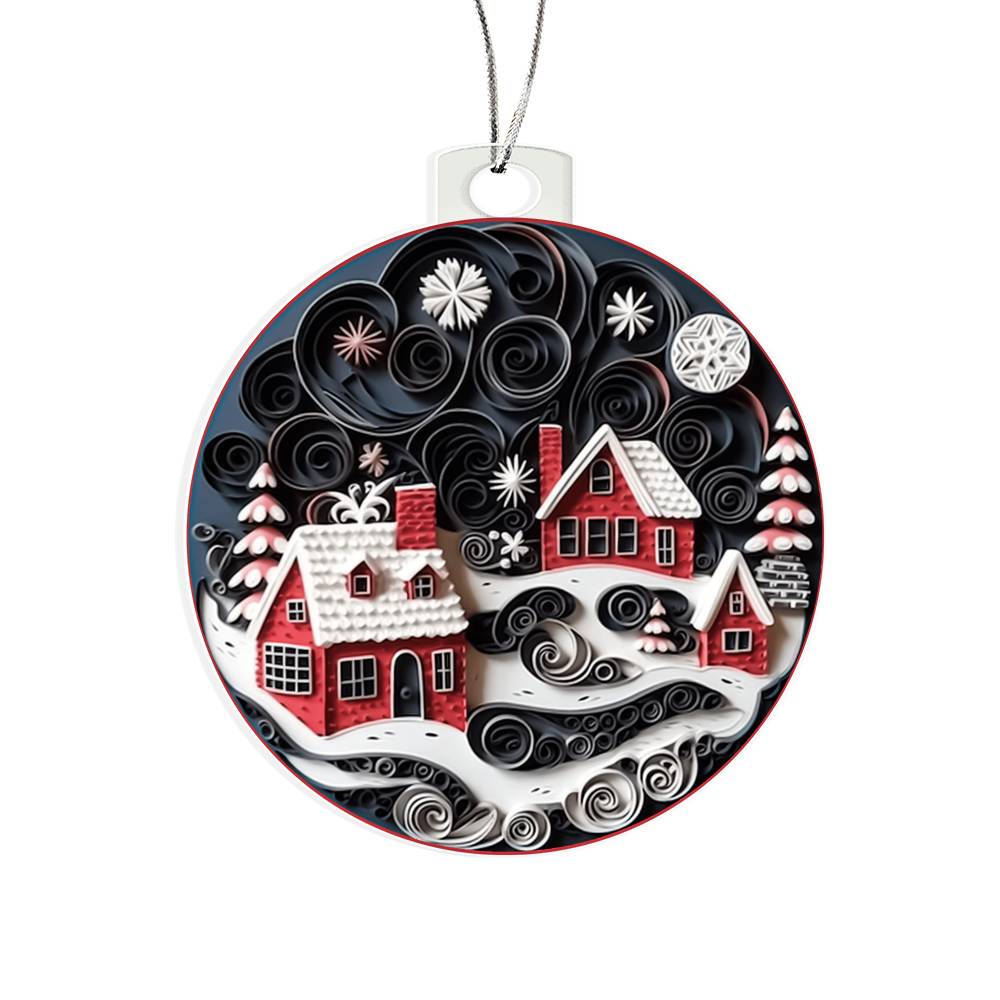 Christmas Village Acrylic Ornament-[Heartfelt Family Gift]