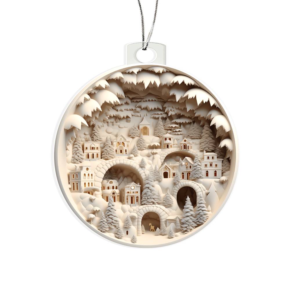 Winter Wonderland 3D Effect Acrylic Ornament for a Festive Holiday Dcor-[Heartfelt Family Gift]