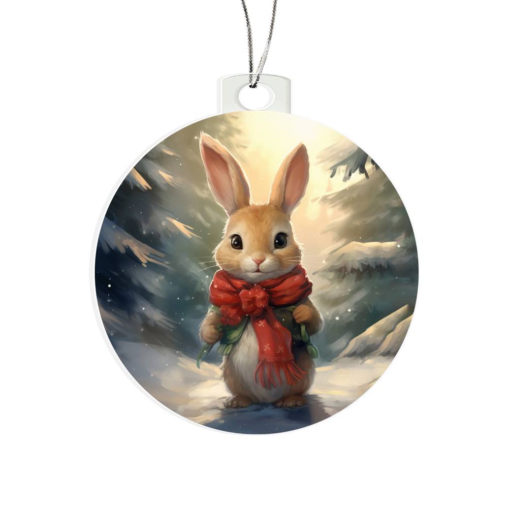 Bunny Christmas Tree Ornament Acrylic Ornament-[Heartfelt Family Gift]