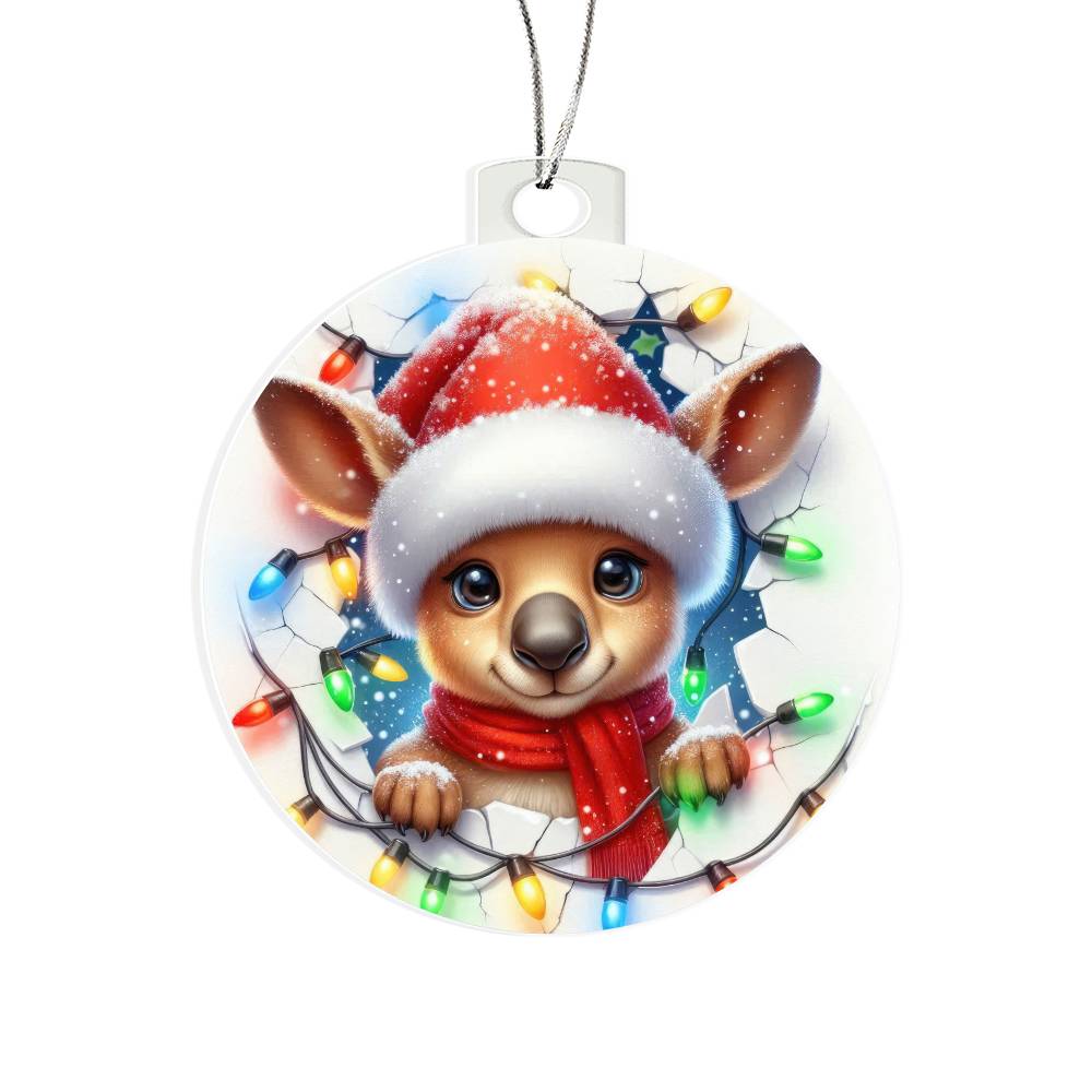 Reindeer Breakaway 3d Effect Acrylic Ornament-[Heartfelt Family Gift]