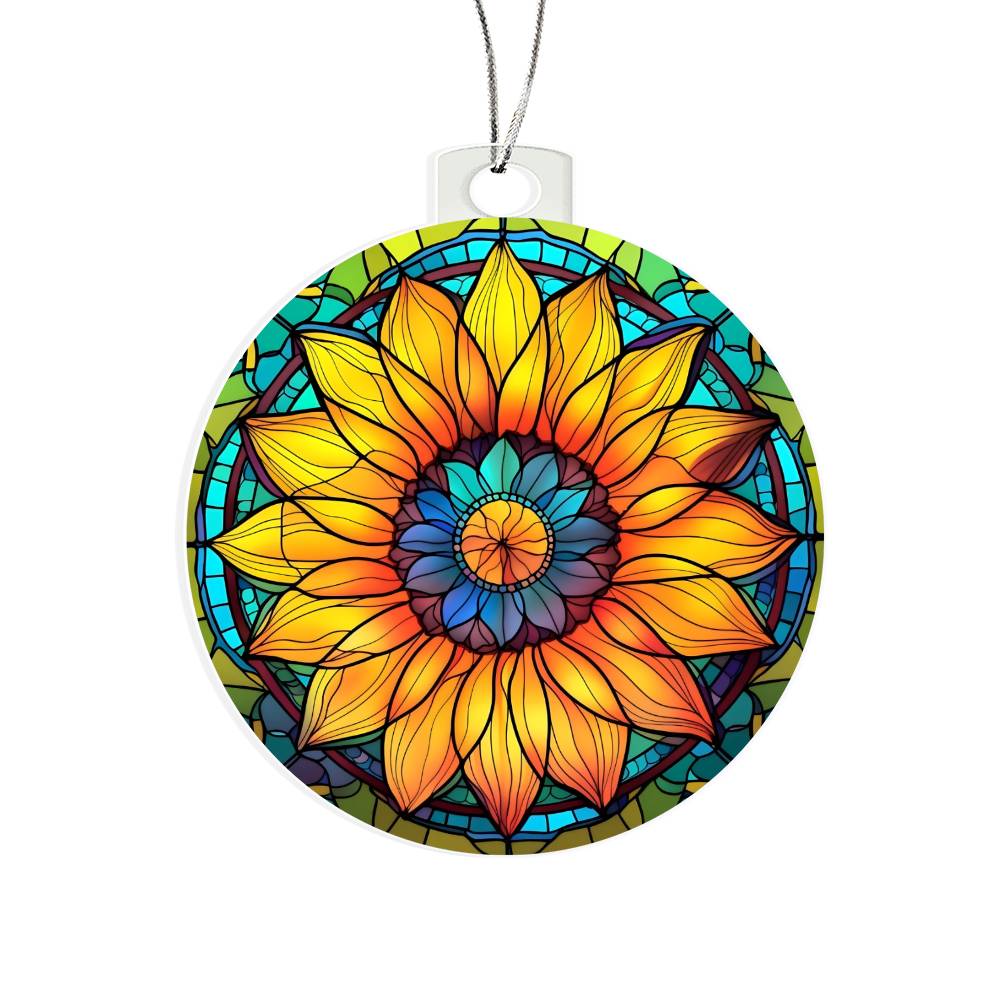 Sunflower Acrylic Suncatcher Christmas Ornament - Unique Holiday Decoration-[Heartfelt Family Gift]