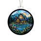 Stained Glass Lake House Christmas Ornament - Handcrafted Holiday Decor-[Heartfelt Family Gift]