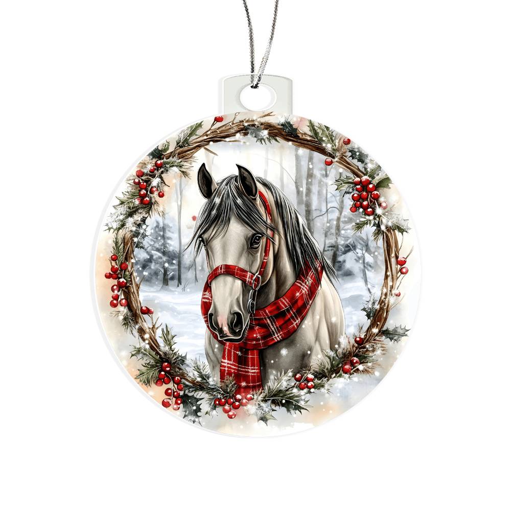 Horse Acrylic Christmas Ornament