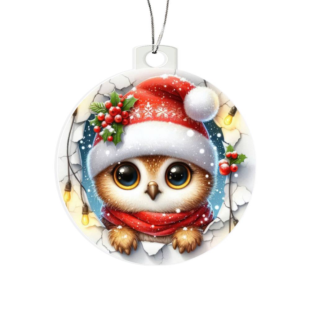 Owl Breakaway 3d Effect Acrylic Ornament-[Heartfelt Family Gift]