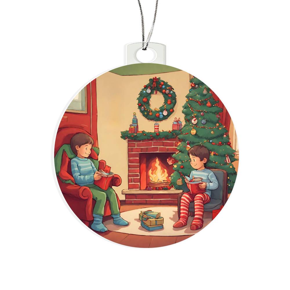 Christmas Tree Abstract Ornament Snow Day Fireside  Charming Holiday Decoration-[Heartfelt Family Gift]