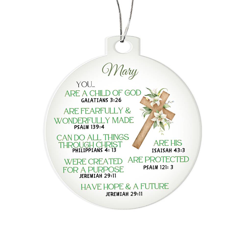 Personalized Christian Affirmations Christmas Ornament-[Heartfelt Family Gift]