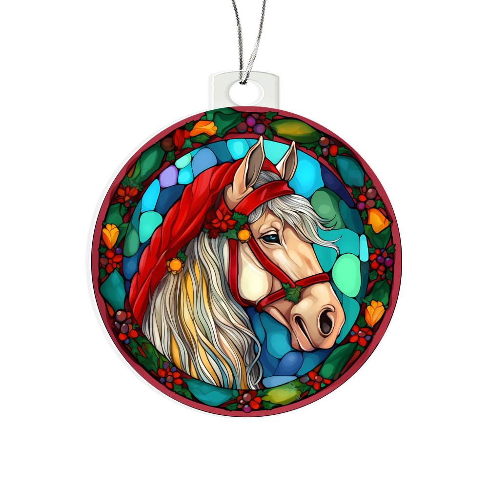 Stunning Stained Glass Horse Christmas Ornament - Perfect for Holiday Decorations-[Heartfelt Family Gift]