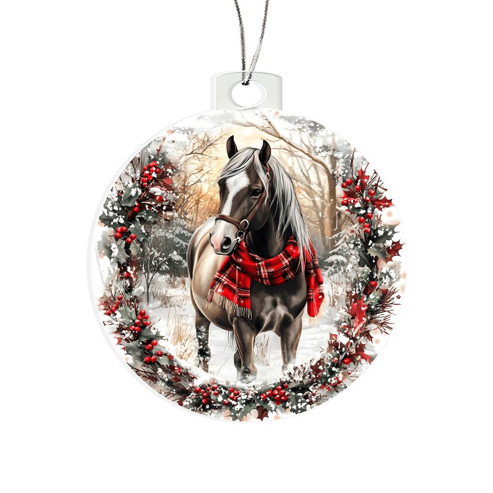 Horse Acrylic Christmas Ornament