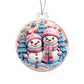 Christmas Ornament - Pastel Pin and Blue Snowmen Acrylic-[Heartfelt Family Gift]