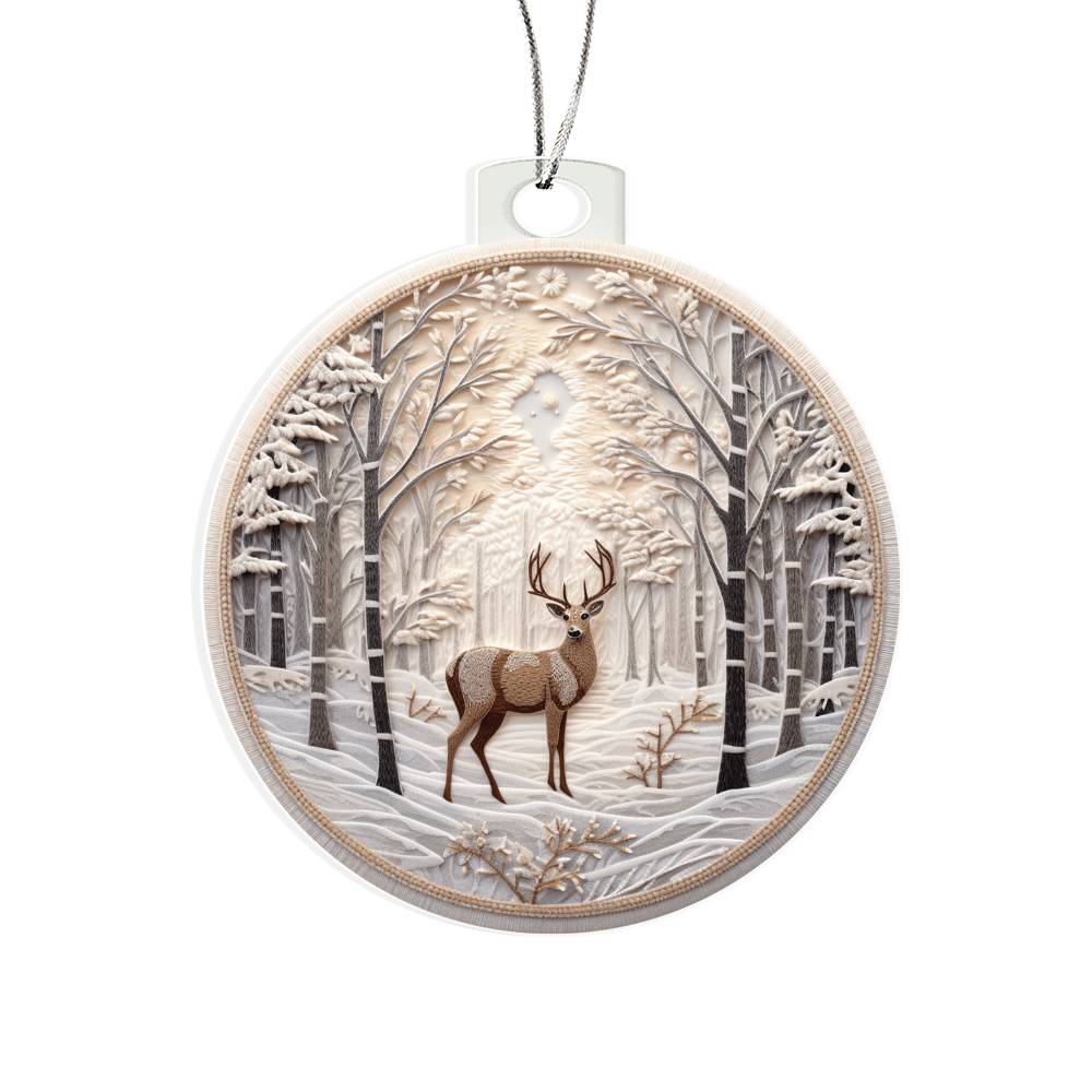 Snowy Deer Christmas Ornament - Festive Holiday Decoration-[Heartfelt Family Gift]