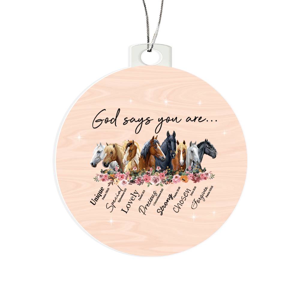 Affirmations for Horse Lover Acrylic Ornament-[Heartfelt Family Gift]