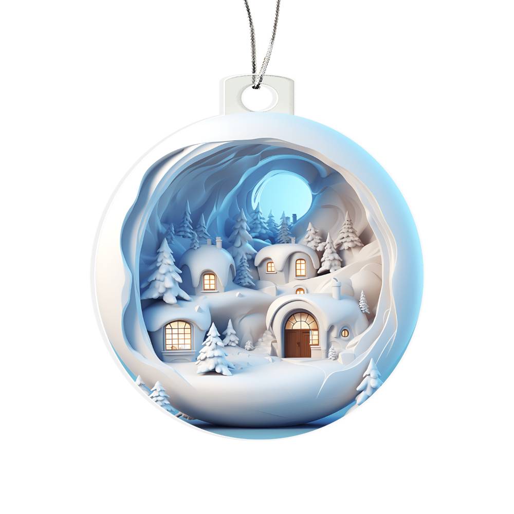 3D Winter Scene Acrylic Ornament  Add a Touch of Holiday Magic to Your Home-[Heartfelt Family Gift]