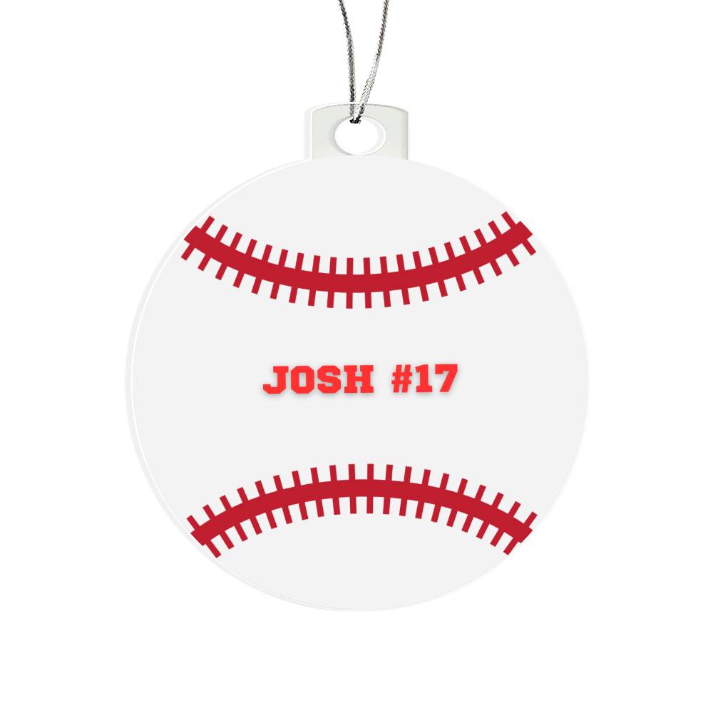 Personalized Baseball Player Christmas Tree Ornament-[Heartfelt Family Gift]