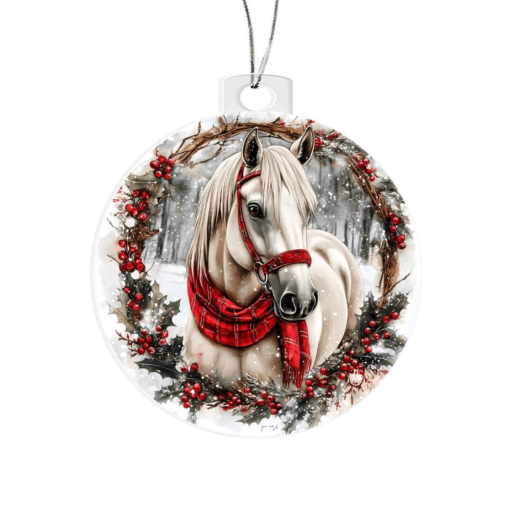 Horse Acrylic Christmas Ornament
