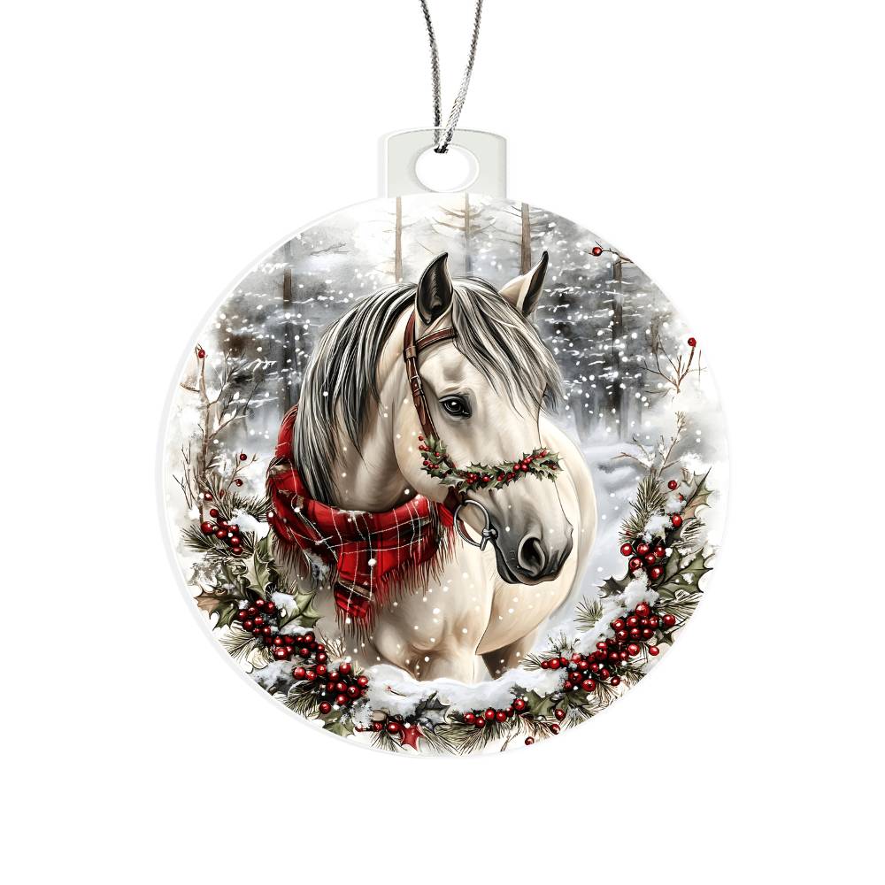 Horse Acrylic Christmas Ornament