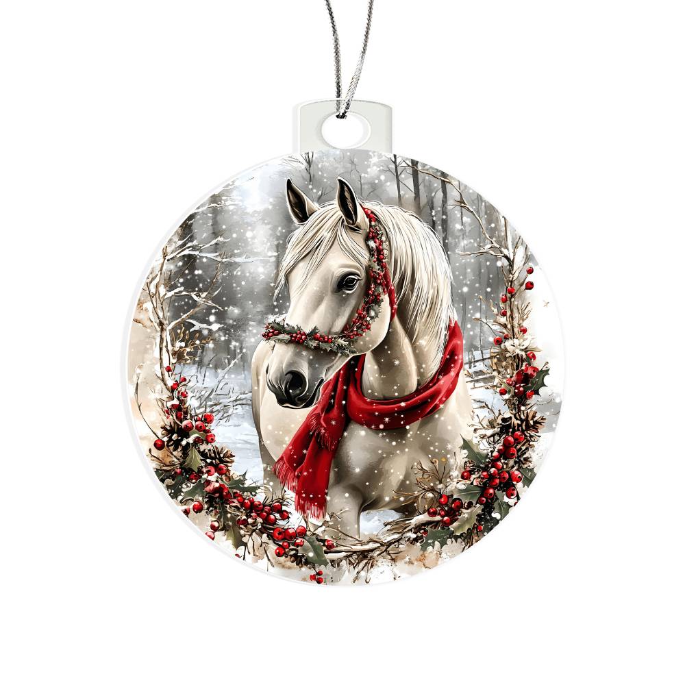 Horse Acrylic Christmas Ornament