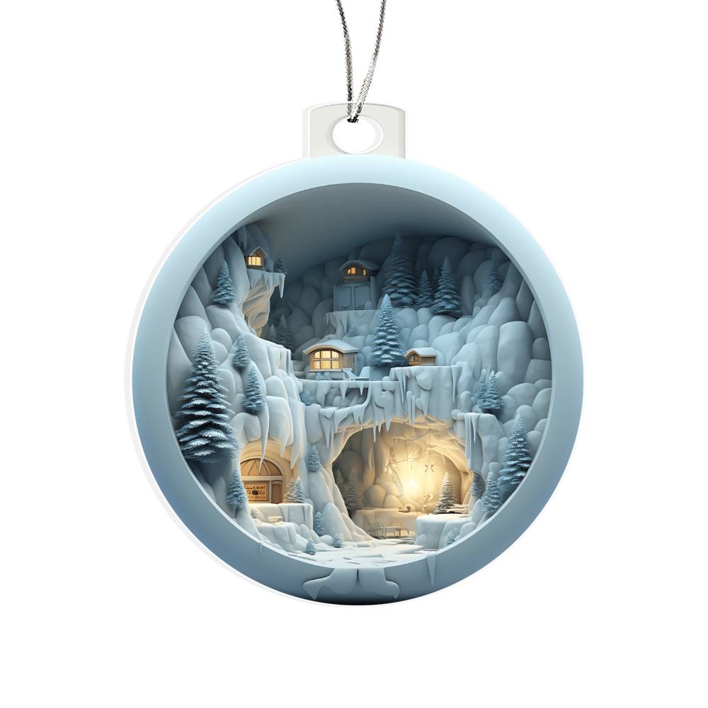 3D Winter Scene Acrylic Ornament - Festive Home Decor - Unique Gift-[Heartfelt Family Gift]