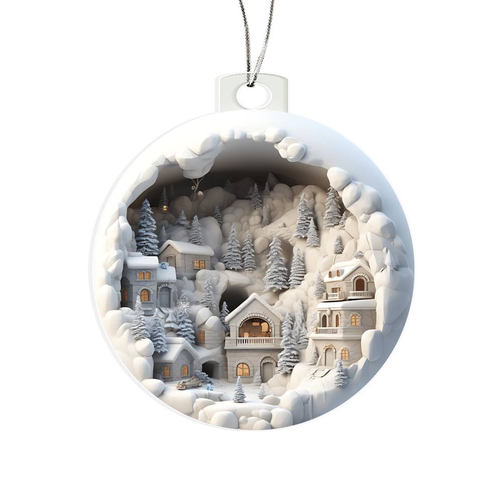 3D Winter Scene Acrylic Ornament - Add a Touch of Winter Magic to Your Tree-[Heartfelt Family Gift]