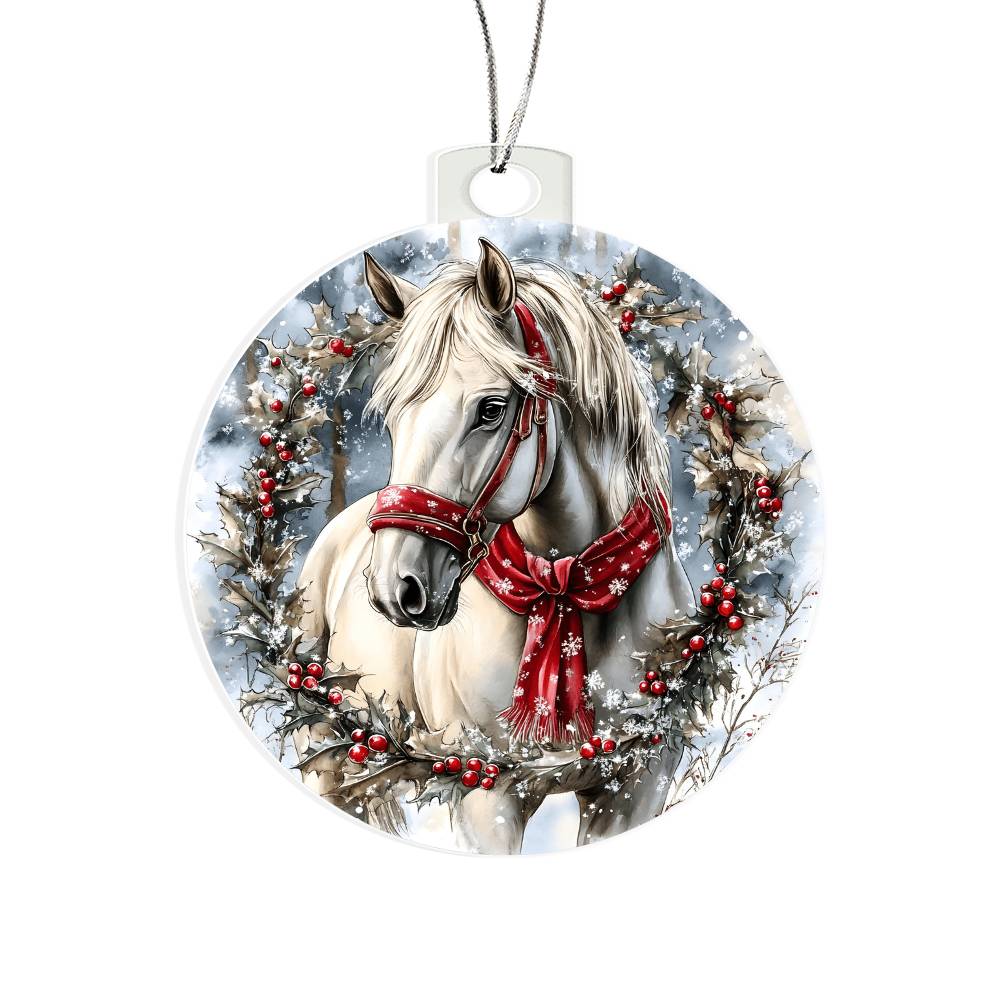 Horse Acrylic Christmas Ornament