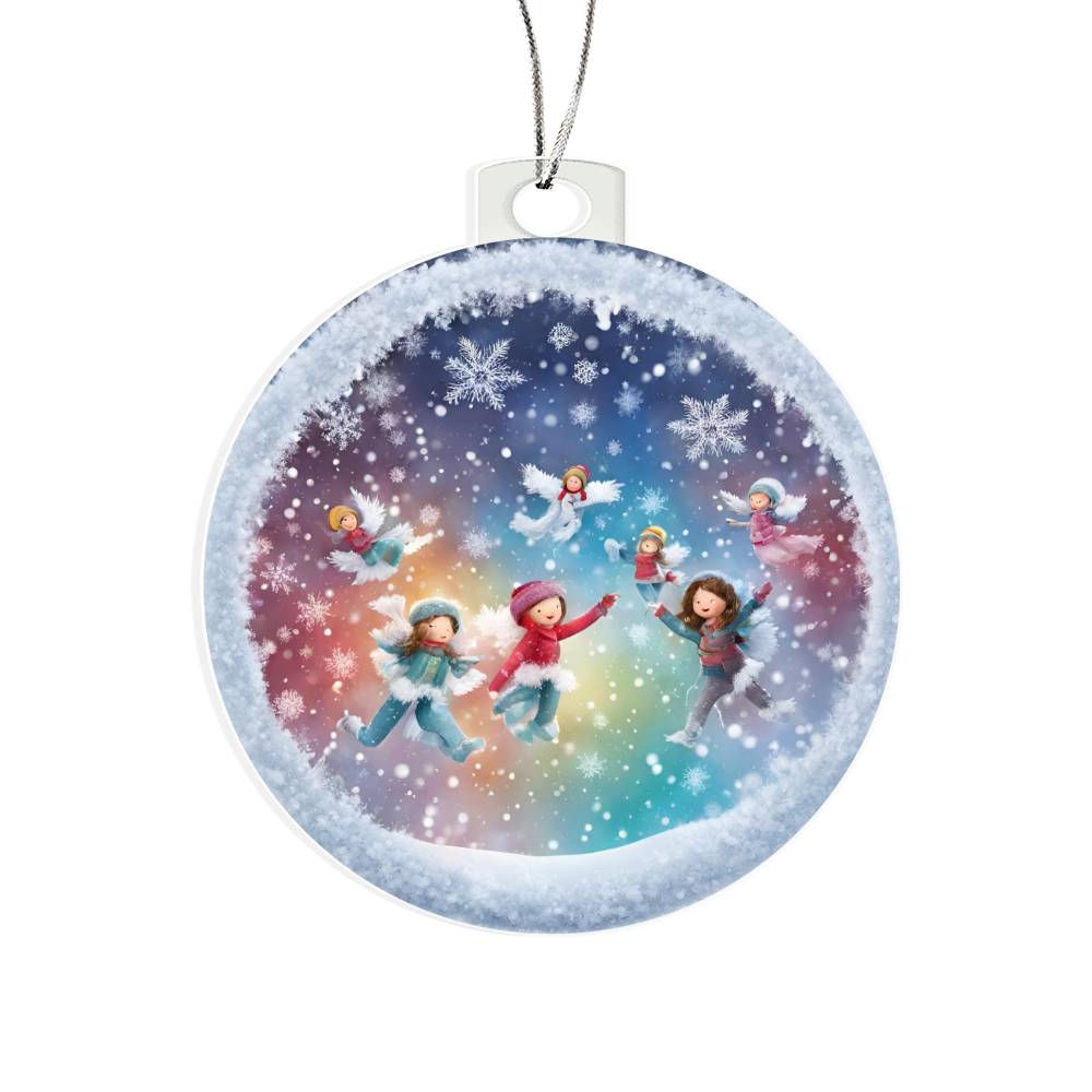 Snow Day Snow Angels Christmas Ornament - Festive Holiday Decoration-[Heartfelt Family Gift]