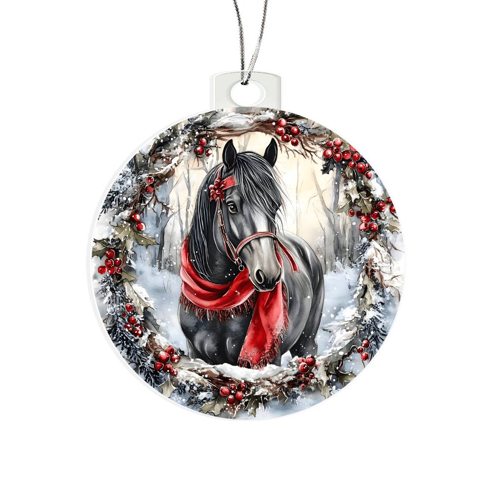 Horse Acrylic Christmas Ornament