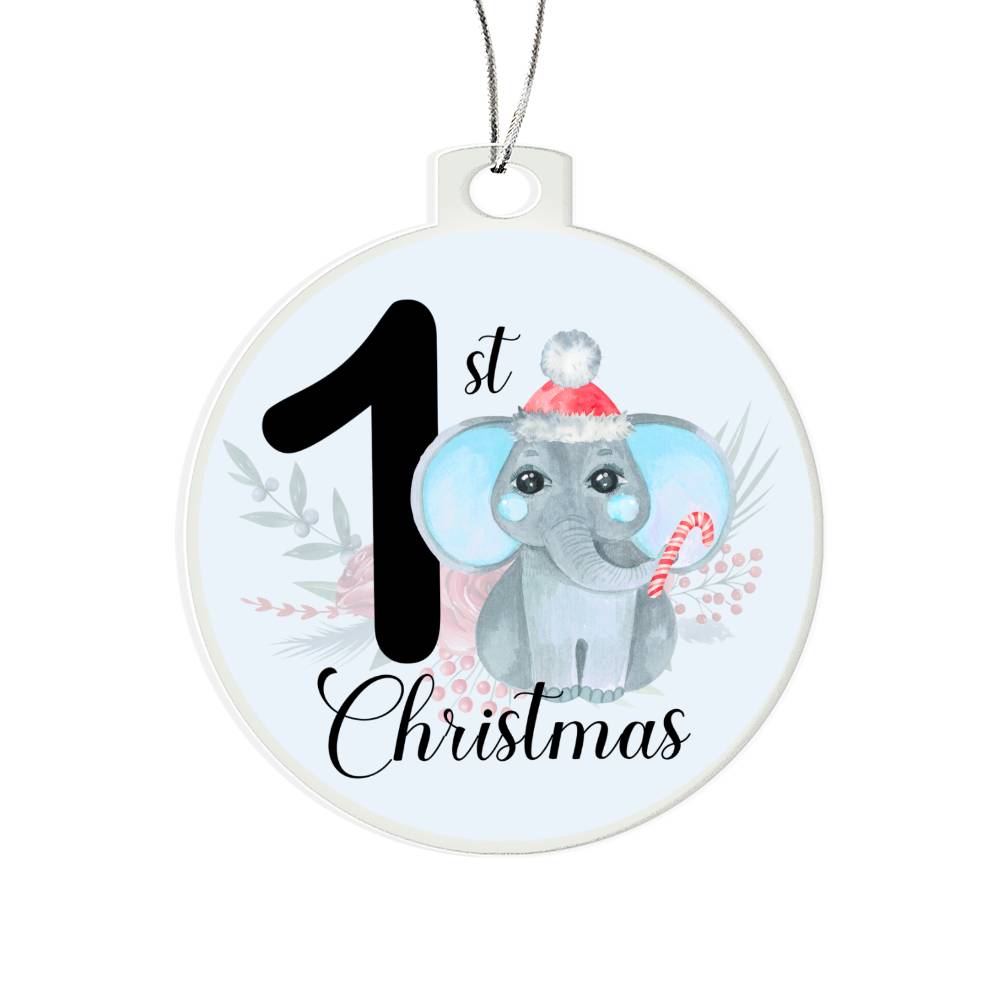 Baby's 1st Christmas Blue Elephant Christmas Tree Ornament-[Heartfelt Family Gift]
