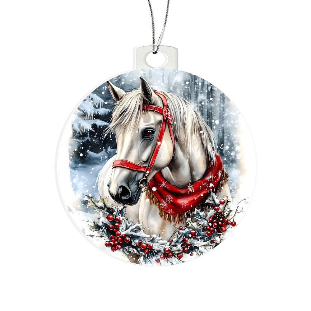 Horse Acrylic Christmas Ornament