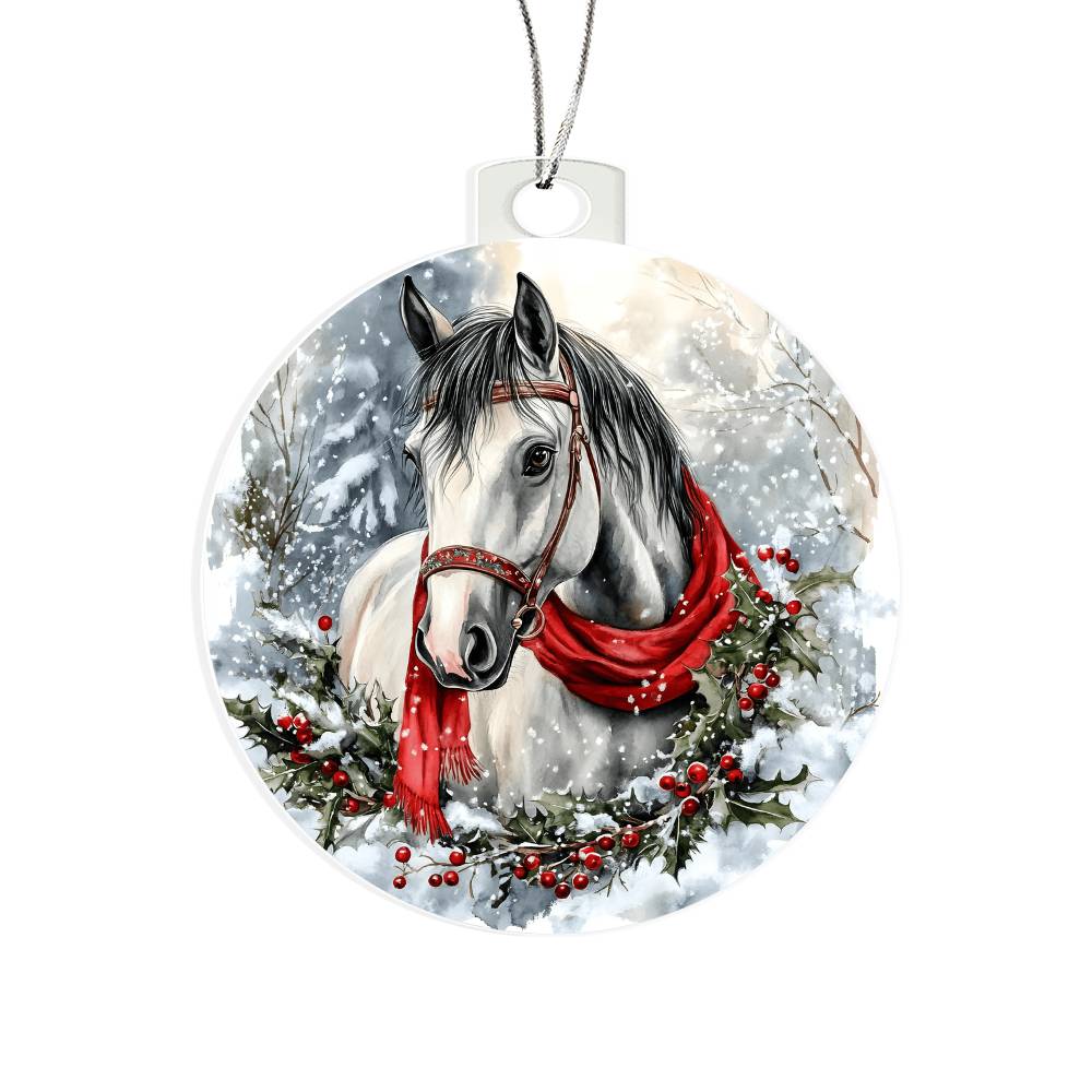 Horse Acrylic Christmas Ornament