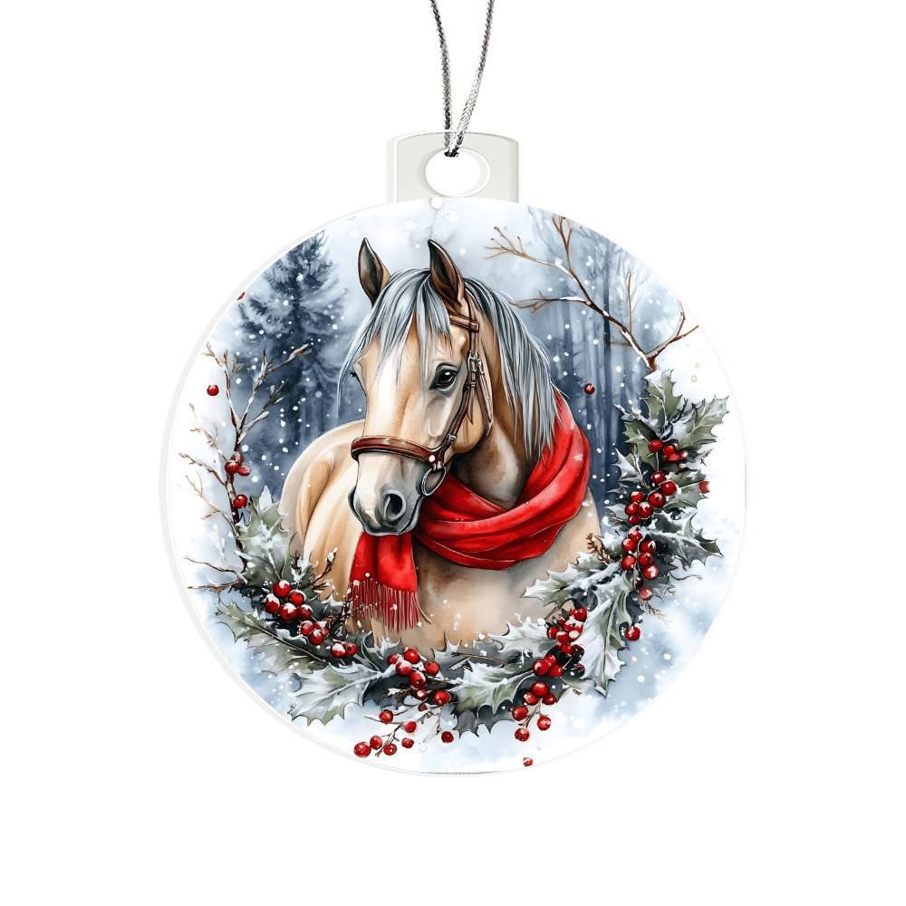 Horse Acrylic Christmas Ornament