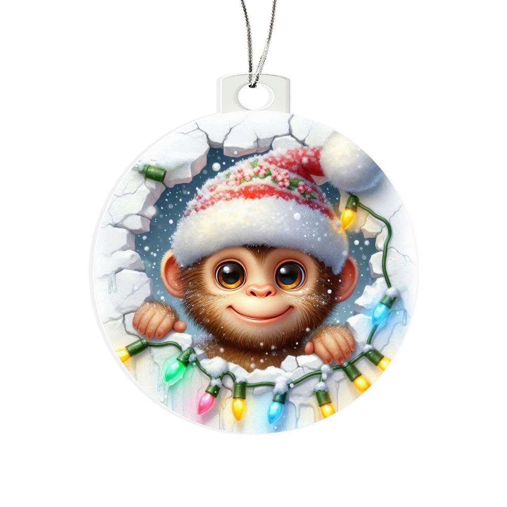 Monkey Breakaway 3d Effect Acrylic Ornament-[Heartfelt Family Gift]